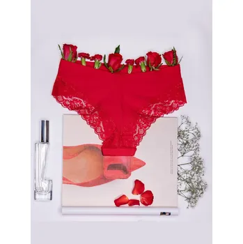 Dámské spodní prádlo Dámské kalhotky Cheekie krajkové červené - Julimex, M i10_P72171_2:91_