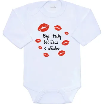 Dětské body s potiskem New Baby Byli tady babička s dědou, vel. 86 (12-18m)