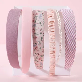 Čelenka Dámská a dětská látková čelenka | Módní doplňky - 6ks růžové smíšené