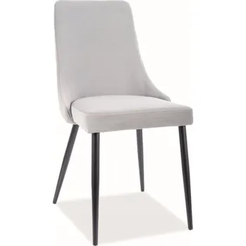 Jídelní židle SIGNAL Jídelní židle - PIANO B Matt Velvet, šedá (Bluvel 85) Čalounění: šedá (Bluvel 85)