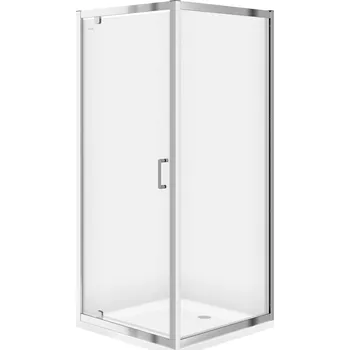 CERSANIT Set: Čtvercový sprchový kout ZIP chrom 90x190 + sprchová vanička TAKO 90x4 S601-112