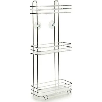 Koupelový kartáč Berilo Polička do koupelny Kov Plast Stříbrná Transparentní 3 úrovně (27 x 60 x 14 cm)