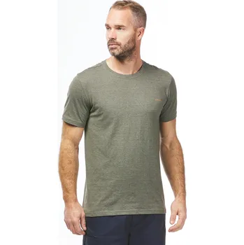 Pánské tričko QUECHUA Pánské turistické tričko NH 500 Fresh M KAŠTANOVÁ|ZELENÁ