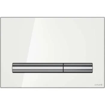 Splachovací tlačítko CERSANIT Ovládací tlačítko PILOT II bílé sklo K97-529