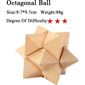 Hlavolam Dřevěný hlavolam, ježek v kleci, věž atp. - 1