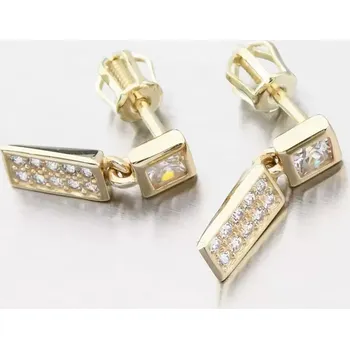 Náušnice Dámské náušnice žluté zlato 585 zirkon GZZ2363Z