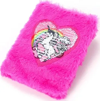 Zápisník Dívčí plyšový deník se srdcem - Růžová