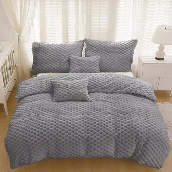 Povlečení Mikroplyš povlečení Homa CLASS GREY 3-dílná sada 140x200 cm