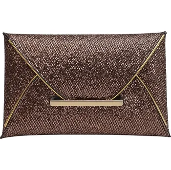 Kabelka Psaníčko, plesové třpytivé - Světle hnědá