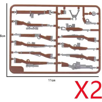 Stavebnice LEGO Stavebnice vojenských zbraní | styl Lego 3 kusy - K7052-SilverBlack-2P
