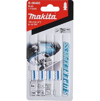 Příslušenství k nářadí Makita Příslušenství - Sada pilových plátků 6-10 TPI, délka 100 mm, 5 ks B-06482