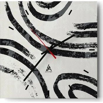 Hodiny Velké nástěnné hodiny 40x40 Minimalistické skleněné hodiny Tiché