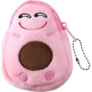 Peněženka Plyšová peněženka na klíče styl avokádo - Růžová