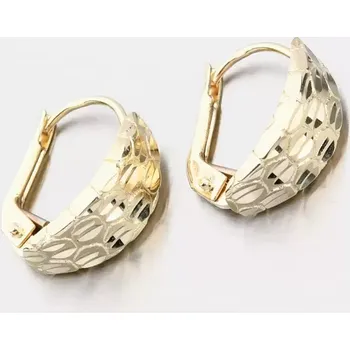 Náušnice Dámské náušnice žluté zlato 585 s gravírováním 42-32577