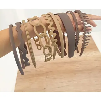 Čelenka Čelenky s neklouzavým povrchem pro ženy i muže | elastické čelenky 9ks - káva