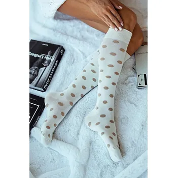 Pánské ponožky Dámské podkolenky s puntíky 0248.010 ECRU 37-41