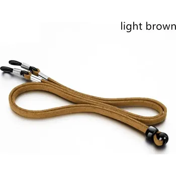 Pouzdro na brýle Provázek na brýle | nastavitelná šňůrka na brýle, imitace kůže - Světle hnědá
