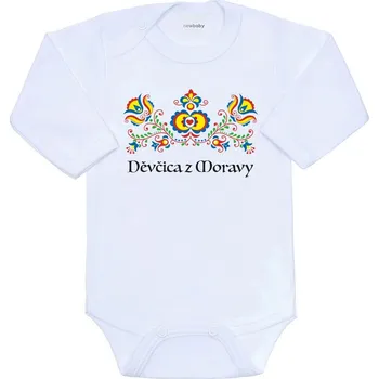 Dětské body s potiskem New Baby Lidový vzor Děvčica z Moravy, vel. 68 (4-6m)