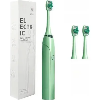 Zubní kartáček 3dílný sonický zubní kartáček pro dospělé | elektrický kartáček | zubní irigátor 1+3 ks - zelený