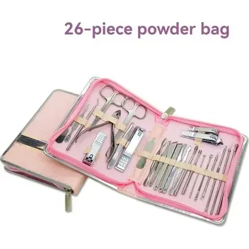 Sada nástrojů pro manikúru a pedikúru | péče o nehty 26 ks - růžový