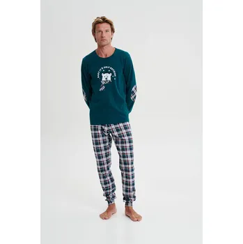 Pánské pyžamo Vamp - Pyžamo s dlouhým rukávem 19706 - Vamp green dark sea xl