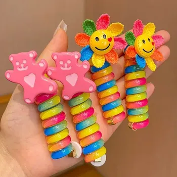 Gumičky do vlasů pro děti spirálové | dětské gumičky, vlasové doplňky - 2 medvěd 2 slunečnice