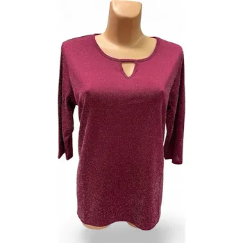 Dámská tunika Vínová halenka společenská 44, Barva Vínová, Velikost XL 44, Materiál 100% Polyester