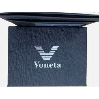 Peněženka Černá, tenká kožená peněženka na karty Voneta