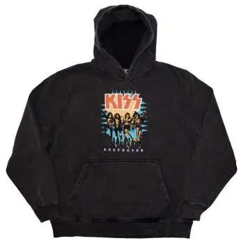 Pánská mikina Merch Kiss: Kiss Unisex Pullover Hoodie: Destroyer 3d Logo (wash Collection) (small) S