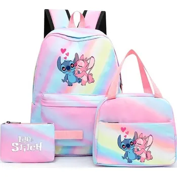 Školní batoh Batoh Stitch s taškou na oběd a pouzdrem - 032