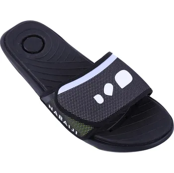 Pánské pantofle DECATHLON Pánské pantofle k bazénu Slap 900 Soft 41/42 ZELENÁ|ČERNÁ|ŽLUTÁ