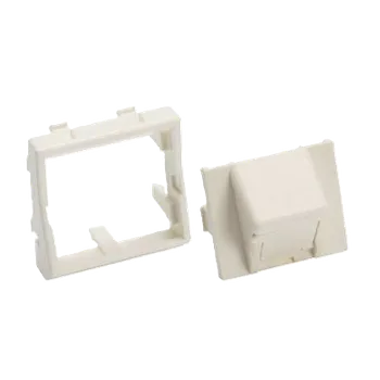 Elektrická zásuvka CFPFS1SAW Uzavíratelná zásuvka pro 1 modul MINI-COM, 45x45mm, úhlový, arkticky bílý