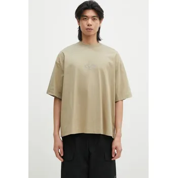 Bavlněné tričko VETEMENTS Oval Logo Cropped Boxy, M, béžová, 80X