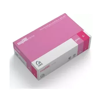 Vyšetřovací rukavice Rukavice EasyCare nitrill bez pudru RŮŽOVÉ M 100ks