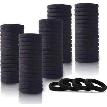 Barevné elastické gumičky do vlasů | vlasové doplňky 50 ks - černý