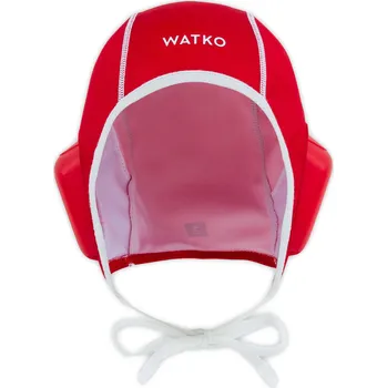 Plavecká čepice DECATHLON Čepice na vodní pólo 900 červená BÍLÁ|ČERVENÁ