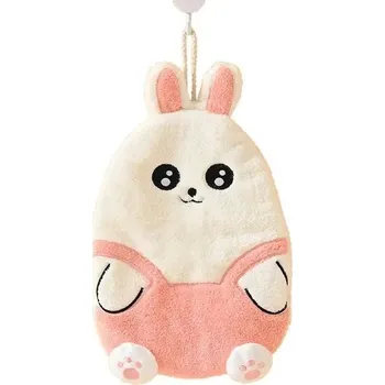 Dětský roztomilý ručník na ruce | ručník do školky, dětská osuška - růžový