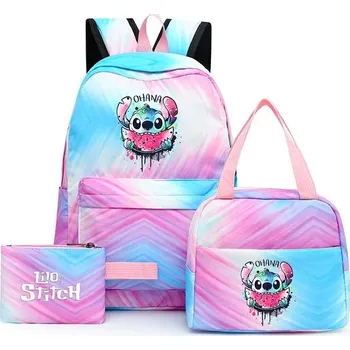 Školní batoh Batoh Stitch s taškou na oběd a pouzdrem - 018