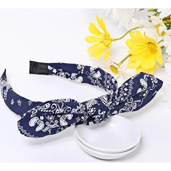 Čelenka Dámská vintage čelenka s mašlí | čelenka do vlasů, dámská doplňky - Námořnická mašle s potiskem