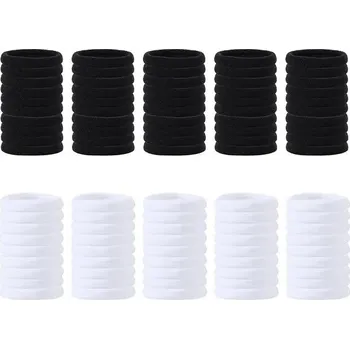 Barevné elastické gumičky do vlasů | vlasové doplňky 50 ks - černobílý