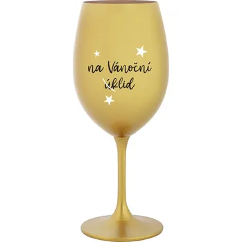 Sklenice NA VÁNOČNÍ ÚKLID - zlatá sklenice na víno 350 ml