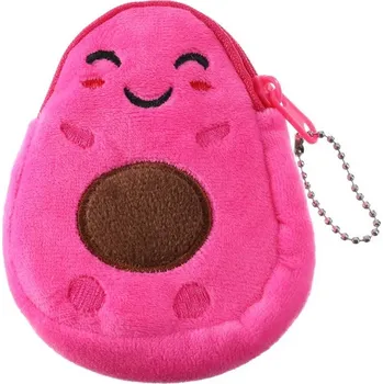 Peněženka Plyšová peněženka na klíče styl avokádo - Tmavě růžová