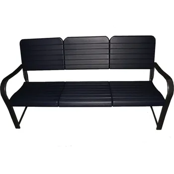 Zahradní nábytek CARRINGTON Trvanlivá lavička na tenisový kurt odolná proti povětrnostním vlivům 1,60 m MODRÁ|ČERNÁ