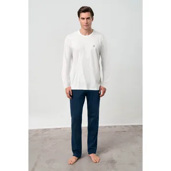 Dámské pyžamo Nížnímání pánské bílé pyžamo Vamp - teplý fleece set, white L i512_21900_110_4