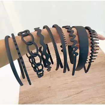 Čelenka Čelenky s neklouzavým povrchem pro ženy i muže | elastické čelenky 9ks - černý