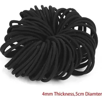 Černé elastické gumičky do vlasů | vlasové doplňky 50 ks - 50ks 4mm