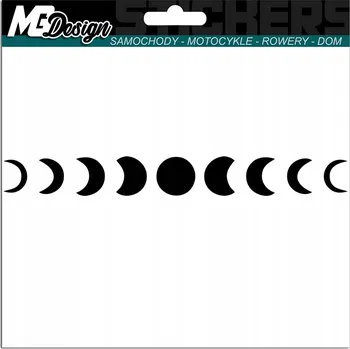 Samolepicí dekorace na vozidlo NÁLEPKA na auto FÁZE MĚSÍCE CYKLY MOON 17,5x2