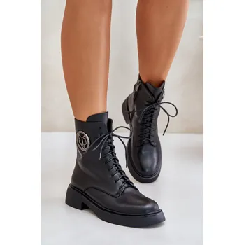 Dámské kozačky Dámské kozačky Step in Style - kožené šněrovací/zip, 38 i240_201878_2:38