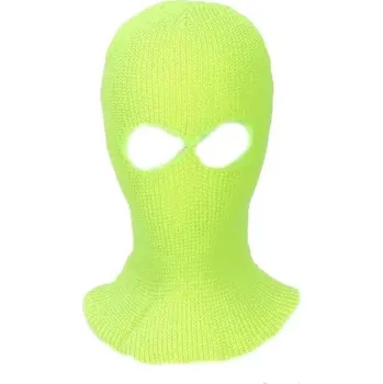 Kukla Zimní cyklistická maska | pletená kukla - žlutá