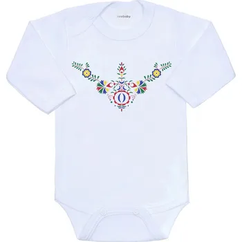 Dětské body s potiskem New Baby Lidový vzor květiny, vel. 74 (6-9m)